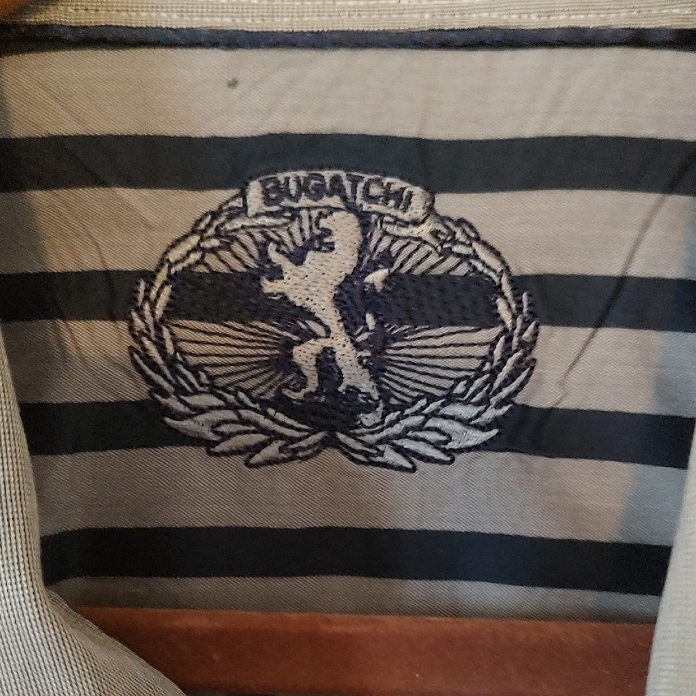 Bugatchi Men's Black and Gray Striped Long Sleeve Cotton Cuffed Shirt XXL - Picture 5 of 9